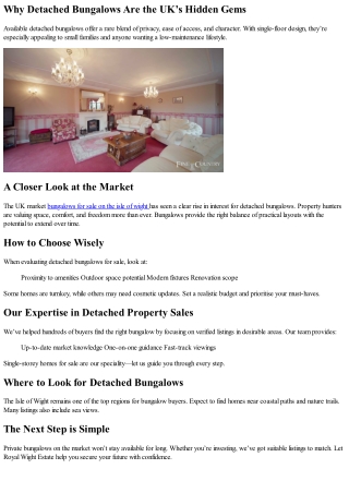 Browse Dream Detached Bungalows Now Available