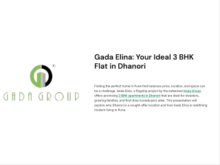 Gada Elina: Your Ideal 3 BHK Flat in Dhanori – Comfort, Space & Connectivity