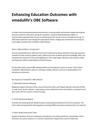 Enhancing Education Outcomes with vmedulife