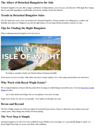Find UK Detached Bungalows for Sale