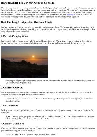 “Best Cooking Gadgets for Outdoor Chefs”
