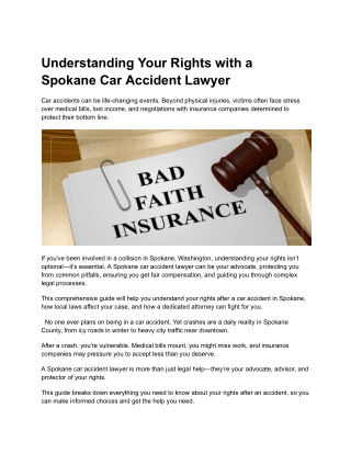 Understanding Your Rights with a Spokane Car Accident Lawyer