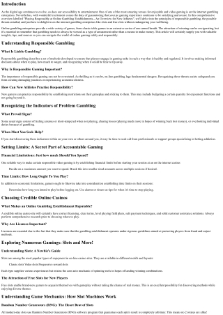 Playing Sensibly at Online Casino Sites-- A Guide for New Players
