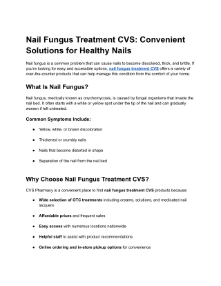 Nail Fungus Treatment CVS_ Convenient Solutions for Healthy Nails