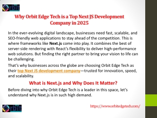 Why Orbit Edge Tech is a Top Next JS Development  Company in 2025