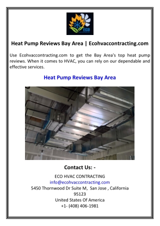 Heat Pump Reviews Bay Area | Ecohvaccontracting.com