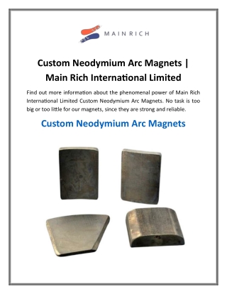 Custom Neodymium Arc Magnets