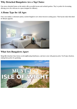 Find Top Detached Bungalows Available Now