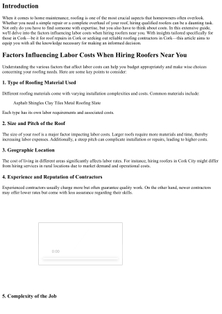 “Factors Influencing Labor Costs When Hiring Roofers Near You”