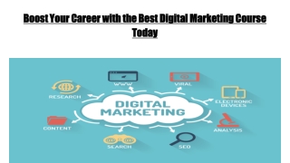 Boost Your Career with the Best Digital Marketing Course Today