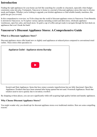 Vancouver's Discount Appliance Stores: A Comprehensive Guide
