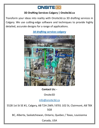 3D Drafting Services Calgary Onsite3d.ca