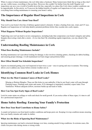 The Hidden Benefits of Regular Roof Inspections in Cork
