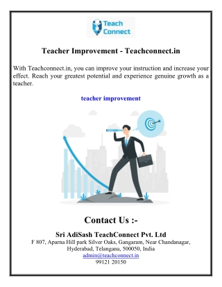 Teacher Improvement - Teachconnect.in