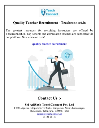 Quality Teacher Recruitment - Teachconnect.in