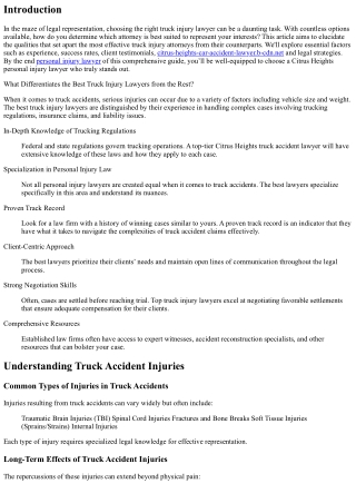 What Differentiates the Best Truck Injury Lawyers from the Rest?