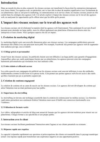 L'impact des réseaux sociaux sur le travail des agences web