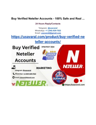 Buy Verified Neteller Accounts - 100% Safe and Real