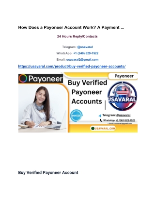 How Does a Payoneer Account Work