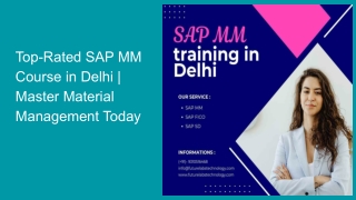 Top-Rated SAP MM Course in Delhi | Master Material Management Today
