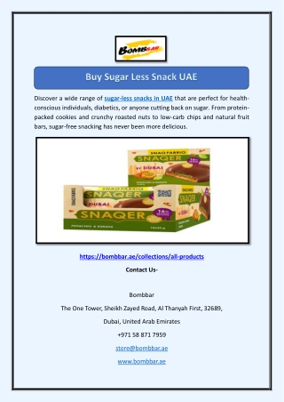 Buy Sugar Less Snack UAE