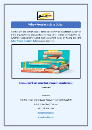 Whey Protein Isolate Dubai