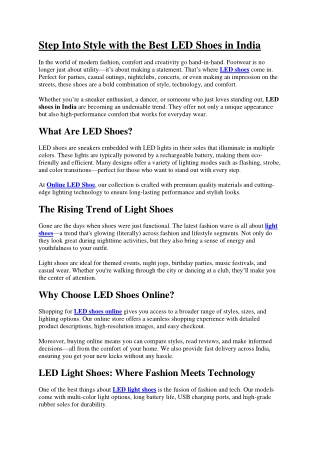 led shoes India