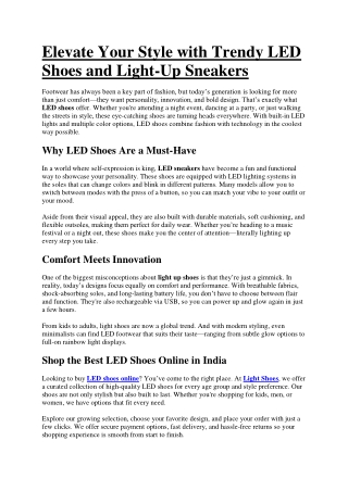 Buy LED shoes online