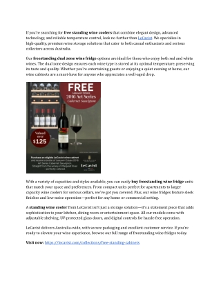 Discover Premium Free Standing Wine Coolers in Australia - pdf