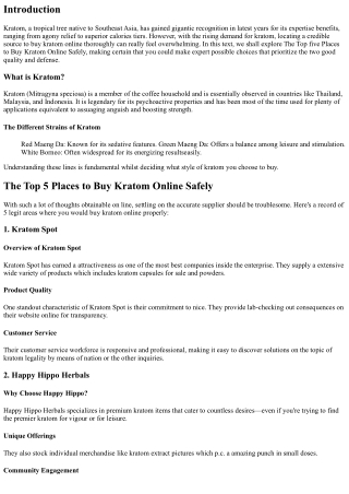 The Top five Places to Buy Kratom Online Safely