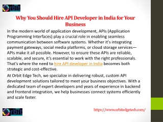 Why You Should Hire API Developer in India for Your Business