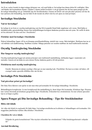 Spara Pengar på Din Invisalign Behandling - Tips för Stockholmsbor