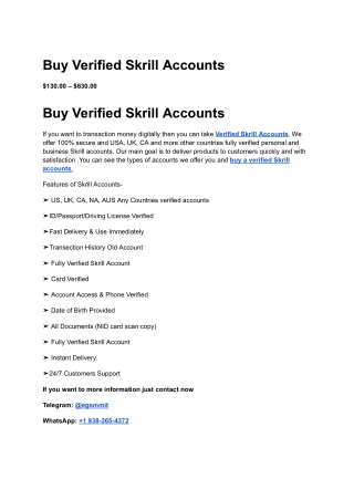 Buy Fully Verified Personal And Business Skrill Accounts