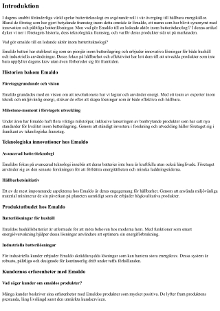 Vad gör emaldo till en ledande aktör inom batteriteknologi?