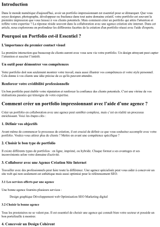 Comment créer un portfolio impressionnant avec l’aide d’une agence ?