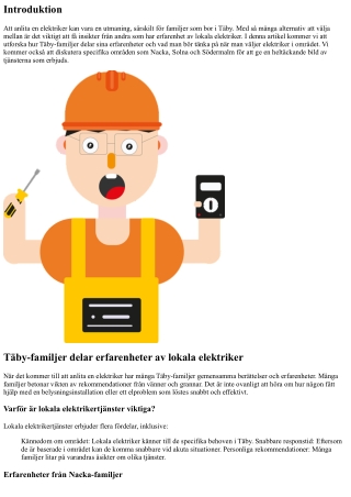 Täby-familjer delar erfarenheter av lokala elektriker