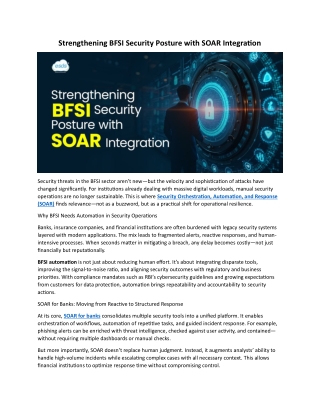 strengthening bfsi security posture with soar