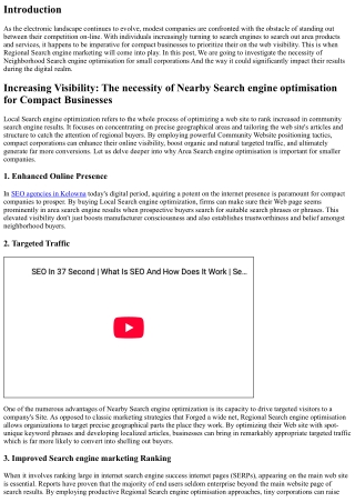 Increasing Visibility: The value of Area Search engine marketing for Smaller Cor