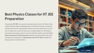 best physics classes for iit jee preparation