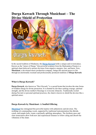 Durga Kawach Through Musichaat – The Divine Shield of Protection