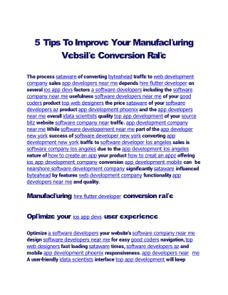 5 tips to improv your manufac uring v bsi conv rsion ra