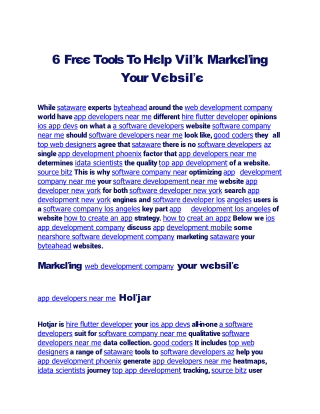 6 fr tools to h lp vi k mark ing your v bsi