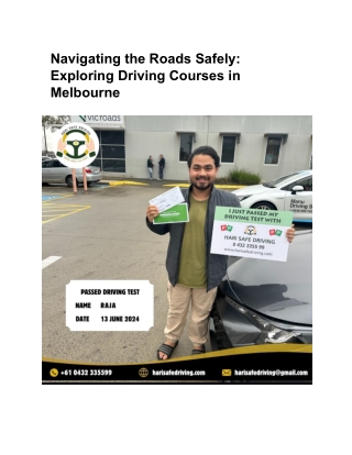 Navigating the Roads Safely_ Exploring Driving Courses in Melbourne