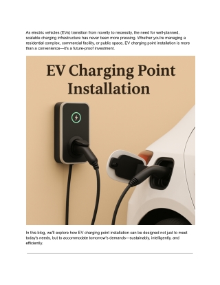 Future-Proof Your Space with EV Charging Point Installation