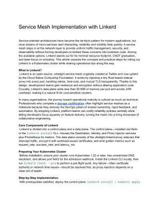 Service Mesh Implementation with Linkerd