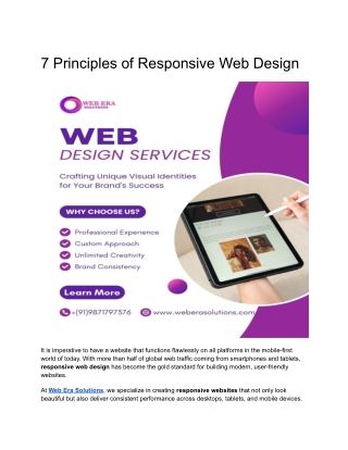 7 Principles of Responsive Web Design | Web Era Solutions
