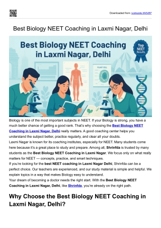 BEST BIOLOGY NEET COACHING IN LAXMI NAGAR, DELHI