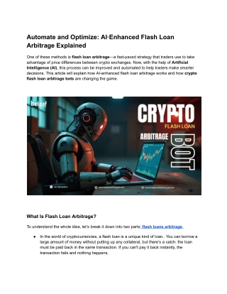 automate and optimize ai enhanced flash loan