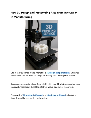 how 3d design and prototyping accelerate