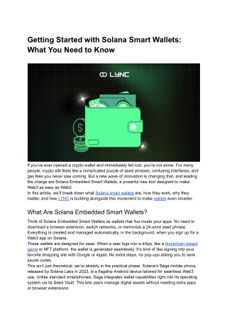 getting started with solana smart wallets what